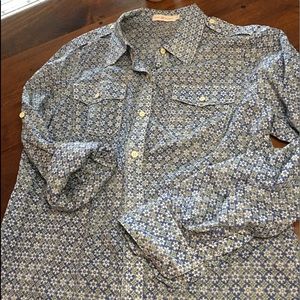 Tory Burch Daisy Pattern 100% Cotton Button Down